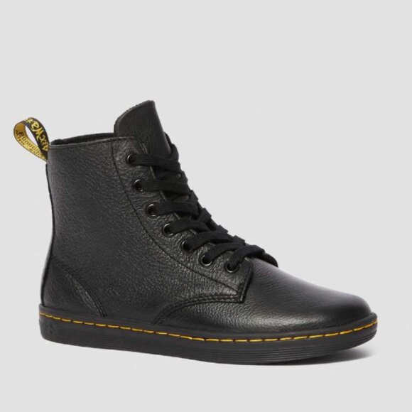 Dr. Martens Shoes - Dr. Martens Black Leyton Leather Casual Lace Up Ankle Boots Preppy Academia 6